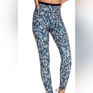 Johnny Was Calme Blue Multicolor Endurance High Waist Leggings Size Small